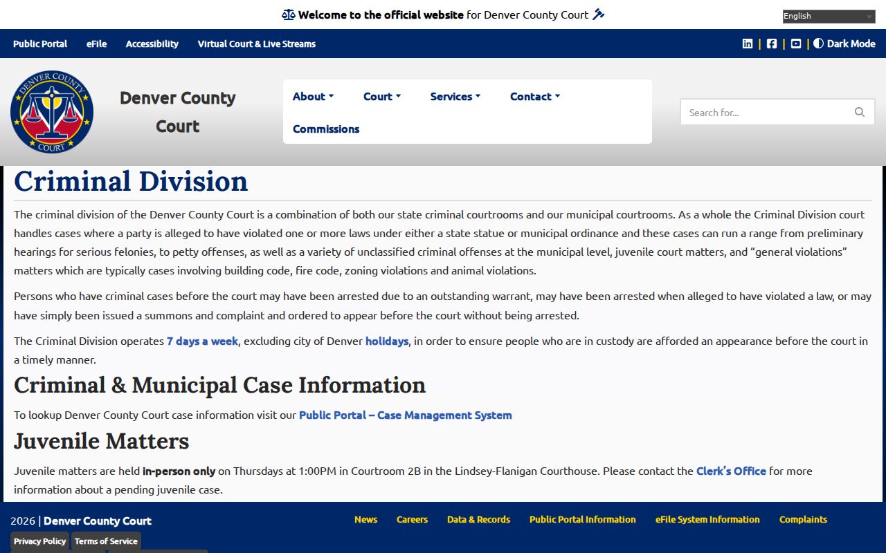 Denver County warrant search criminal division route