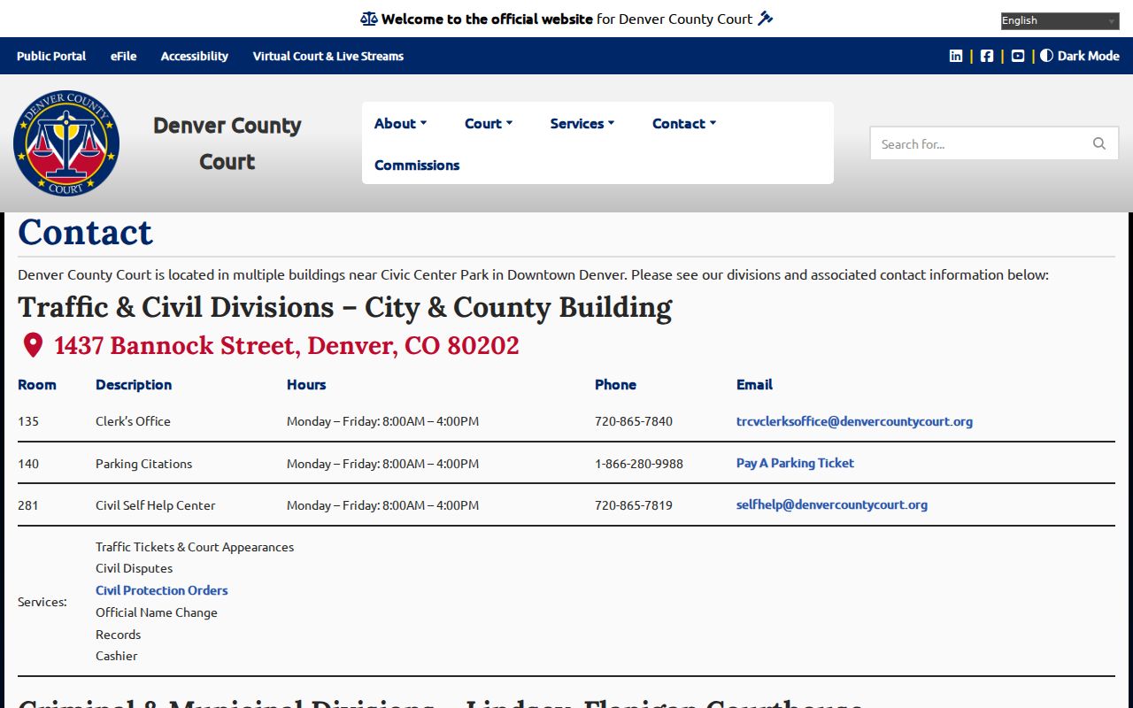 Denver County arrest warrant court and bonding office contacts