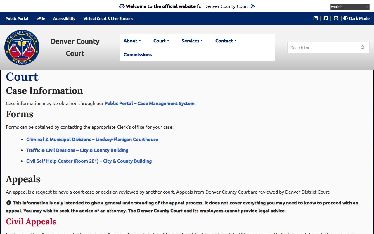 Denver County arrest warrant court routing information